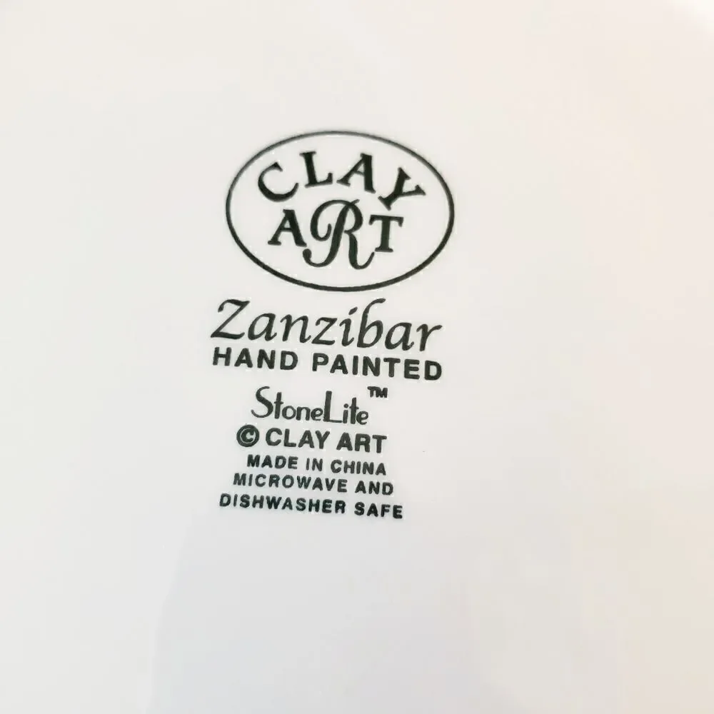 Clay Art Hand Painted Fall Print Platter